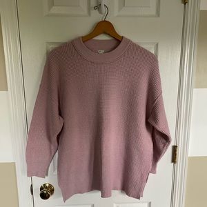 Aerie Waffle Oversized Crew Sweater Women’s Sz. S pink (raspberry)